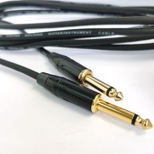 6.35mm Stereo Guitar Cable Oxygen-Free Copper PVC Jacket-Professional Gold-Plated Instrument Cable for Electric Guitar Bass AMP