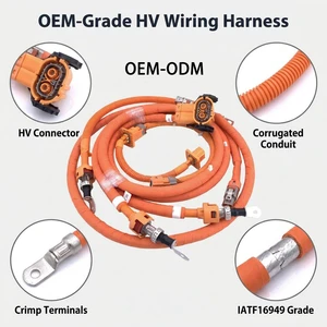 Custom OEM High Voltage EV Charging Wiring Harness High Current Power Battery Storage Cable Assembly With Copper Terminal Lugs