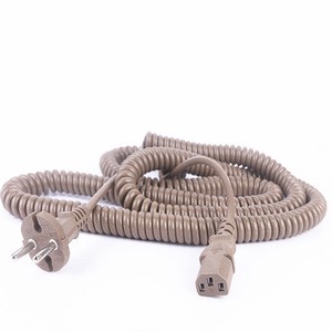 Custom Coiled Spiral Cable Assembly Retractable Spring Wire with Molded Connector for Medical Equipment