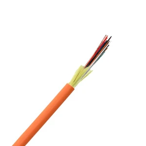 GJFJH Indoor Multimode Fiber Optic Cable 2/4/8/12/24 Core Orange Jacket PVC Sheath Tight Buffer Aramid Yarn Reinforced Gigabit