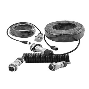 Heavy Duty Vehicle 4P Aviation Backup Camera Coiled Spiral Cable 10M for Truck Trailer Electric Power Video Wire Harness