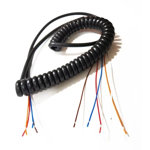 PUR/PU/PVC Spiral Cable Best Selling Spiral Cable, Spring Cable, 2core Spiral Coiled Cable