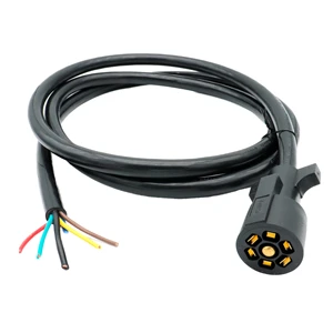 7 Way Trailer Plug Cord 7 Pin RV Camper Power Cord Extension Cable Heavy Duty Wiring Harness 6 8 12 24 Feet