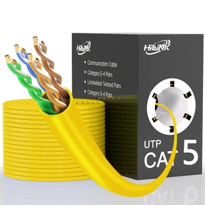 FTP 24AWG Bare Copper LAN Cable CAT5e Outdoor-UTP Insulated Shield PVC Jacket Ethernet Network Cable 1000Ft/305Meter 100 Ohm