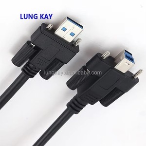 USB 3.0 Industrial Camera Cable B Male to a Male with Screw Locks Double Braided Shield for Printer Synchronization