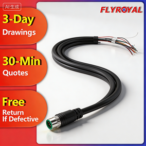 Custom IP67 Circular Connector Harness 2/4/5/6/8/12/ Pin Industrial Sensor Cordset M12 Waterproof Cable for Automation