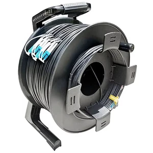 SM Armoured SJTW Rubber Fiber Optic Patch Cord Reel 250M/500M IP44 Tactical Outdoor Extension Cable