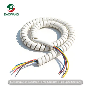 Factory Manufacturer Spiral Flexible Power Cord Copper Wire Network Cable PVC Auto Shielded Tensile Resistant Customized Length