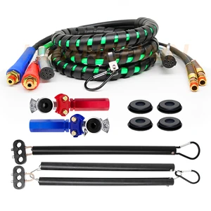 3 in 1 ABS Power Air Line Hose Kit Air Hose Wrap 7 Way Electrical Cable with Handle Grip Airlines for Semi Truck Trailer Tractor