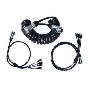 High Performance 7Pin Spring Cable Pure Copper Wire with PU Insulation Stretchable for Automotive Trailer Connections