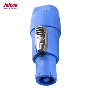 Jnicon IP65 IP44 Blue 3Pin 20A Female Male Plug Cable Audio Loudspeaker Circular Audio Stage Light Equipment Powercon Connector