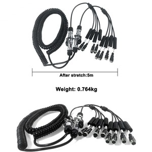 7 Core Spring Wire Trailer Cable 7 Pin Truck Electric Coiled 4P Aviation Connector Camera Semi-trailer Spiral Cable