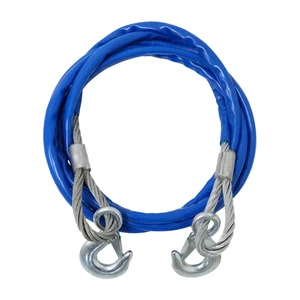 Steel Wire Tow Cable Tow Strap Towing Rope with Hooks for Heavy Duty Car Emergency
