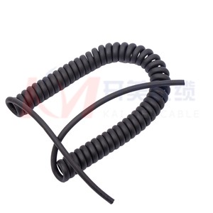 Pur 4 Core 24AWG Copper Spiral Cable PVC Insulation PU Jacket Small Size