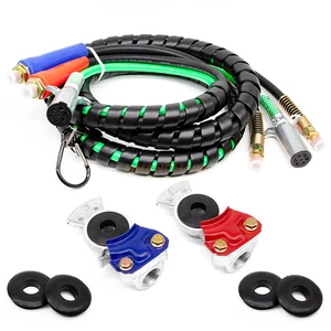 New 15 Ft Three In One Trailer Rope PVC/TPE/TPU Air Hose Assembly 7-way Cable For Semi-trailer Towing Vehicles