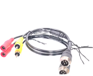 4 Pin Aviation Male To RCA AV Video DC Power Cable MDVR DVR Car Camera Harness