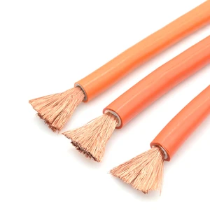 High Quality Soft XLPE Orange Black 16mm2 25mm2 35mm2 50mm2 70mm2 Super Flexible Welding Cable DC Cable Battery Harness Cable