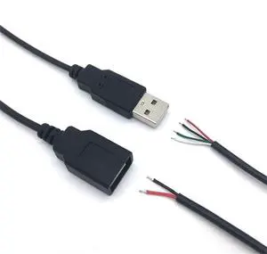 OEM/ODM USB A To Open Charging Cable USB2.0 Male Female To 2 4 Wires End Pigtail Power Data Cable Custom Available