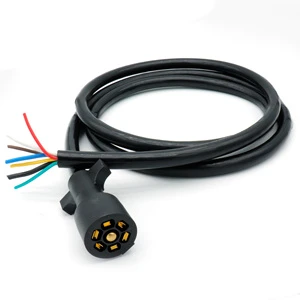 7 Way RV Blade Trailer Cord Cable Wiring Trailer Plug Extension Harness Cable