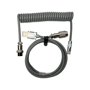 BSUN Durable Custom Grey Customize Type c Spring Spiral Usb Cable Aviator Connector Nylon Mechanical Keyboard Coiled Cable