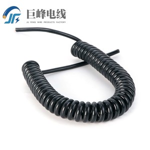 High Resilience TPU Spiral Cable 16awg 3 Pin Spring Electrical Wire Retractable Extension Lead for Medical Equipment