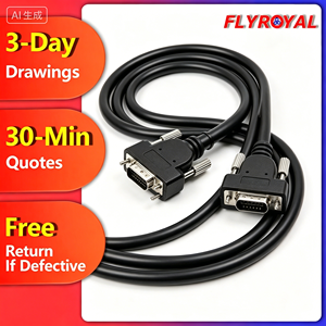 OEM High Quality DB9 Female to Female Serial Cable Shielded D-SUB Cables Wiring Harness for Industrial Automation