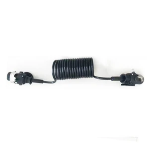 5-Core Trailer Wire Strong Durable Silicone Gripper ABS Antenna Cable Spiral with Durable Sleeves Cable Reel Trailer