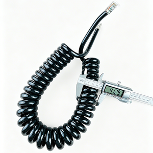 RJ10 RJ11 RJ12 RJ45 Spring Stranded Spiral Electric Cable Outdoor Waterproof Spiral Coil Cable Telephone Cables Connector