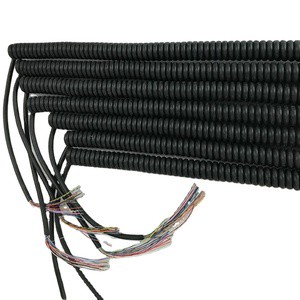16 Cores CNC Cable Spiral Elastic Spiral Spring Wire Expanded Length 3-4m