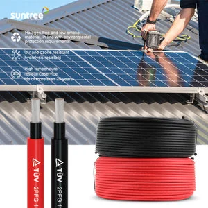 Solar DC PV Cable TUV EN50618 IEC 62930 4mm2 6mm2 10mm2 1000VAC 1500VDC Wire with 25 Years Product Lifetime