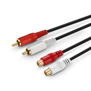1.5m Coaxial Audio Cable 1500062 RCA Male Female Pure Copper Conductor AUX Projector Camera Microphone Video 2*3.5mm