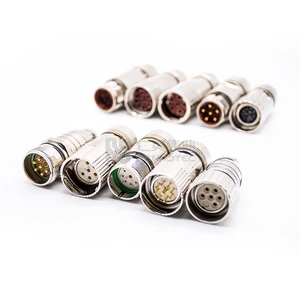 M23 Servo Motor Connectors 6 7 9 12 17 19 Pins Male Female Field-Wireable Cable Metal Plug High Current Signal Connector