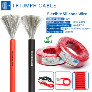 Triumph Cable Ultra Soft Silicone Wire 200℃ 600V Tinned Copper Electrical Wires Flexible Silicone Wire For Drone Battery RC Car