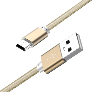 Nylon 1m 2m 3m Usb 2.0 a Male to Mini B 5 Pin Usb Data Charging Cable for Mp3 Camera