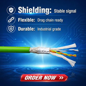 Premium 4 Core Shielded Cat5e Industrial Ethernet Cable HDPE Insulation OFC for Factory Automation Network.