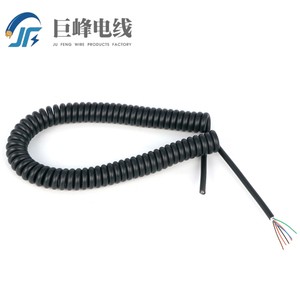 Spring Cable With PUR Jacket, Parallel Insulated Spiral Cord Retractable Spring Cable For Machinery & Equipment