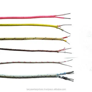 Industrial Thermocouple Compensation Cable Type K PTFE Fiber Glass Insulated Copper Constantan Conductor IP66 Rated SS Braid