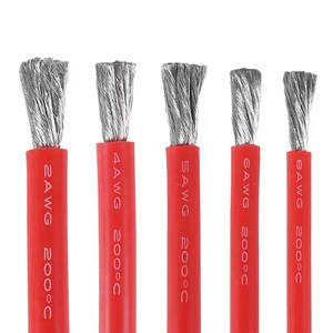 0AWG 1AWG 2AWG 4AWG 6AWG 7AWG Electric Vehicle Motor and Car Silicone Tinned Copper Battery Connection Power Wire