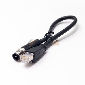 M12 To RJ45 Industrial Ethernet Cable A-Code X-Code 8 Pin Cat6a Shielded IP67 Waterproof Data Communication Lead 1M 3M 5M