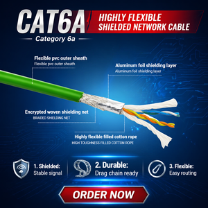 High Quality 4 Core Shielded Cat5e Industrial Ethernet Cable HDPE Insulation OFC for Indoor Outdoor Application.