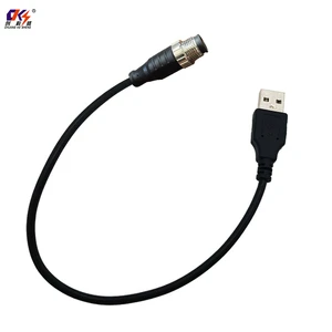 Customized USB a to M12 5-Pin Circular Waterproof Male Connector DC Power Cable PVC Copper Wire Cable for Industrial Automation