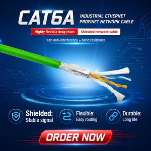 Industrial Grade 4 Core Shielded Cat5e Ethernet Cable HDPE Insulation OFC for Automation Control System.