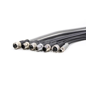 M12 Straight Overmolding Sensor Cable 2 3 4 5 6 8 12 17 Pin Male Female Waterproof A/B/D/X Code Sensor Connector for Automation
