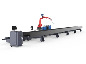 Flexible UA-AW-7 Ground Rail Welding Robot With Positioner For H Beam Crane Beam Box Beam Pallet Racking Welding