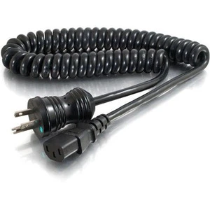 Custom USA 18 AWG Coiled Hospital Grade Power Cord NEMA 5-15P to IEC 320 C13 Medical Grade Spiral Power Cable
