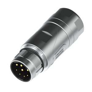 Marvtech Metal Shell Shield Waterproof Male Signal Power Motor Servo Straight Field Wirable M23 Connector