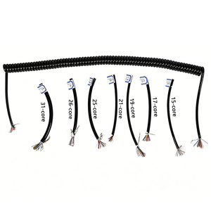 Custom High Elasticity Multi-Core Coiled Cable 15-31 Core Spiral Control Cable Flexible Shielded Copper Retractable Spiral Cable