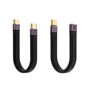 Justlink USB4 40Gbps FPC Short Data Cable 13cm 100W PD E-Marker Fast Charging Type-C Cord for Laptop Power Bank Phone