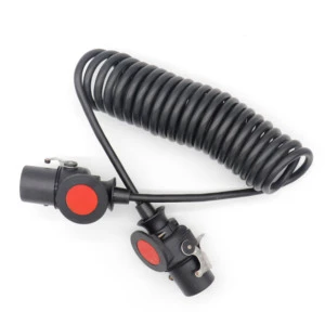 Custom 7 Prong ABS EBS Electric Spiral Cable 12v 24v TPU Suzi Coiled Cable for Trailer Truck Brake Lighting System