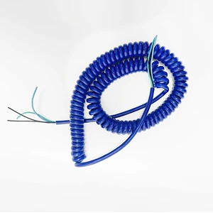 Anti Static Equipment Mobile Human Electrostatic Release 2-core 1.5 square Blue Spiral Cable Coil Spring Cable